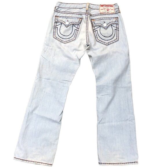 Vintage True Religion Jeans Size 36 RICKY SUPER T Blue RARE BROWN STITCH - Picture 3 of 12